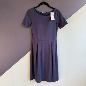 NWT Uniqlo Short Sleeve Bra Top Dress, Navy Blue, Size XS, Modal/Cotton/Spandex